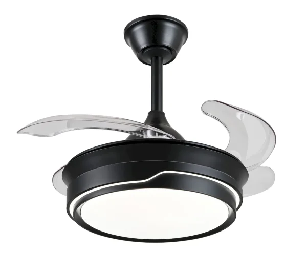 Ventilador retráctil P&B Selina S negro LED 40-92 cm