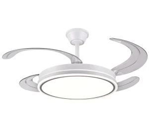 Ventilador retráctil P&B Stella XL blanco LED 50-122 cm