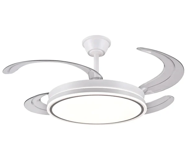 Ventilador retráctil P&B Stella XL blanco LED 50-122 cm