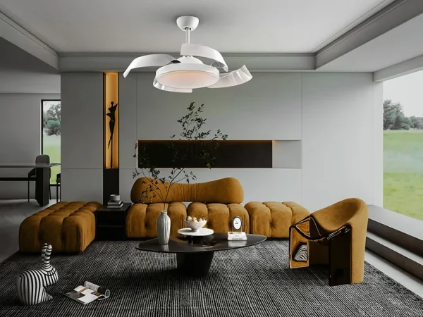 Ventilador retráctil schuller Enzo blanco LED 53-106 cm