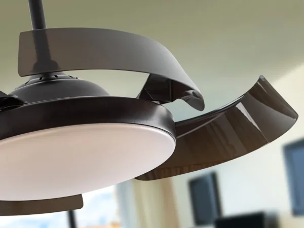 Ventilador retráctil schuller Enzo negro luz LED 53-106 cm
