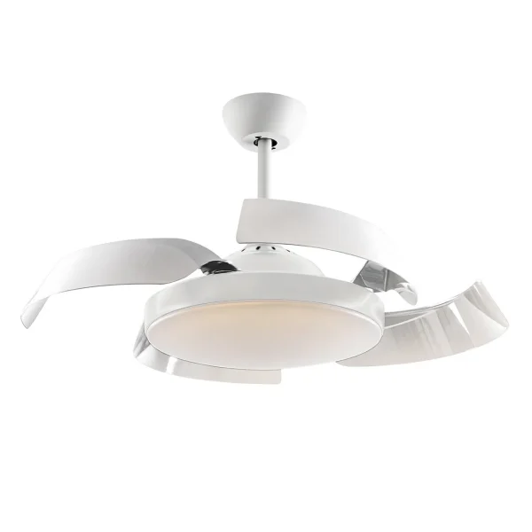 Ventilador retráctil schuller Enzo blanco LED 53-106 cm