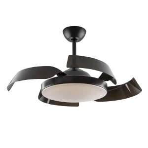 Ventilador retráctil schuller Enzo negro LED 53-106 cm