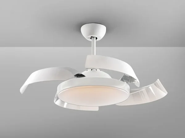 Ventilador retráctil schuller Enzo blanco luz LED 53-106 cm