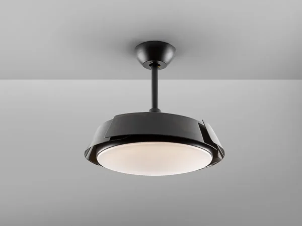 Ventilador retráctil schuller Enzo negro luz LED 53-106 cm