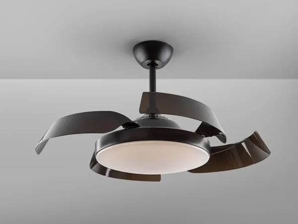 Ventilador retráctil schuller Enzo negro luz LED 53-106 cm