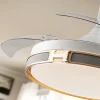 Ventilador retráctil schuller Herón blanco oro LED 50-106 cm