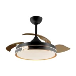 Ventilador retráctil schuller Herón negro oro LED 50-106 cm