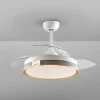 Ventilador retráctil schuller Herón blanco oro LED 50-106 cm