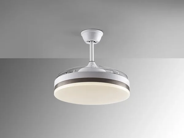 Ventilador retráctil schuller Vento blanco bronce LED 50-100 cm