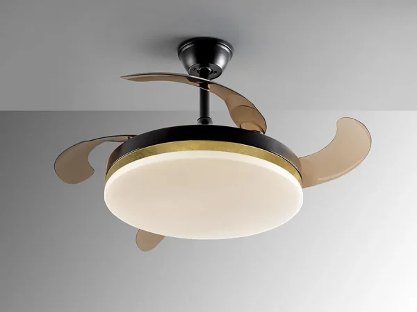 Ventilador retráctil schuller Vento negro oro LED 50-100 cm