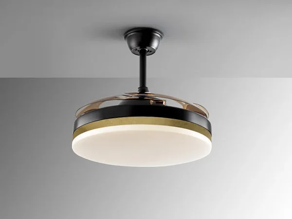 Ventilador retráctil schuller Vento negro oro LED 50-100 cm