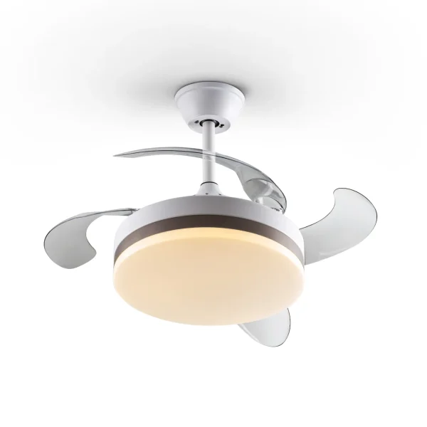 Ventilador schuller Vento Mini blanco bronce LED 40-90 cm