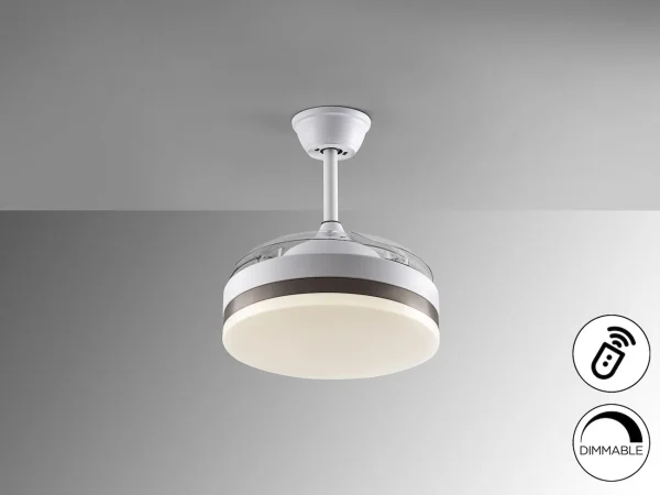 Ventilador schuller Vento Mini blanco bronce LED 40-90 cm