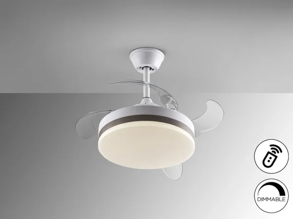 Ventilador schuller Vento Mini blanco bronce LED 40-90 cm