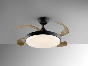 Ventilador retráctil schuller Venturi negro luz LED 50-106 cm
