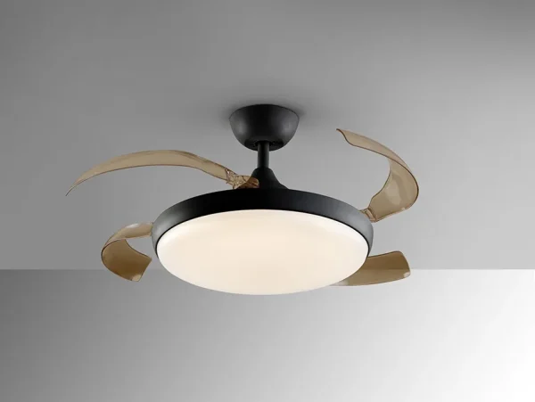 Ventilador retráctil schuller Venturi negro luz LED 50-106 cm
