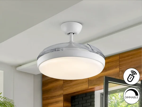 Ventilador retráctil schuller Venturi blanco LED 50-106 cm