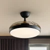 Ventilador retráctil schuller Venturi negro luz LED 50-106 cm