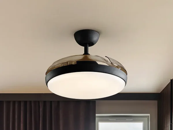 Ventilador retráctil schuller Venturi negro luz LED 50-106 cm