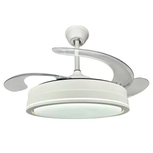 Ventilador de techo retráctil Sunaca Cordoba blanco oro LED 48-112 cm