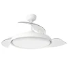 Ventilador retractil Zioneled Kant blanco luz LED 55-107 cm