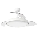 Ventilador retractil Zioneled Kant blanco luz LED 55-107 cm