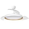 Ventilador retractil Zioneled Kant blanco luz LED 55-107 cm