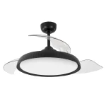 Ventilador retractil Zioneled Kant negro luz LED 55-107 cm