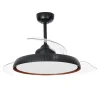 Ventilador retractil Zioneled Kant negro luz LED 55-107 cm