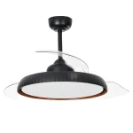 Ventilador retractil Zioneled Kant negro luz LED 55-107 cm