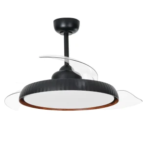 Ventilador retractil Zioneled Kant negro luz LED 55-107 cm