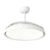 Ventilador retractil Zioneled Kant blanco luz LED 55-107 cm
