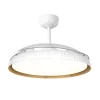 Ventilador retractil Zioneled Kant blanco luz LED 55-107 cm