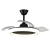 Ventilador retractil Zioneled Magno negro luz LED 50-107 cm