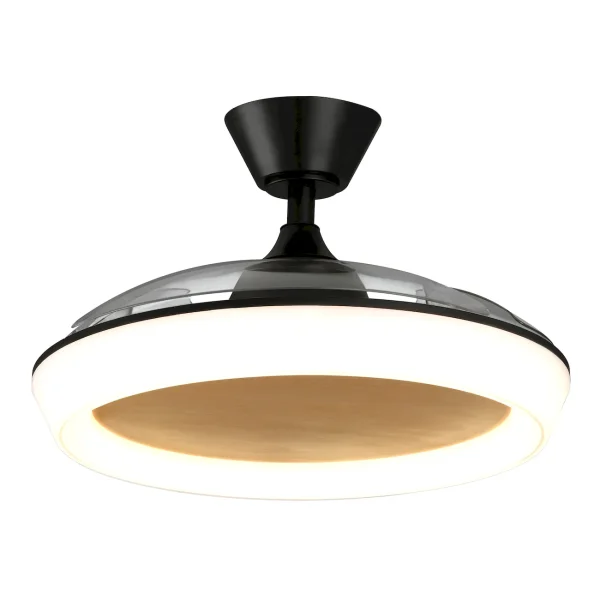 Ventilador retractil Zioneled Magno negro luz LED 50-107 cm