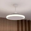 Ventilador retractil Zioneled Platón blanco luz LED 55-107 cm