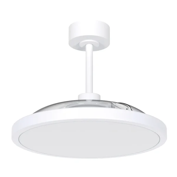 Ventilador retractil Zioneled Platón blanco luz LED 55-107 cm