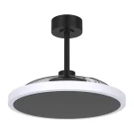 Ventilador retractil Zioneled Platón negro luz LED 55-107 cm
