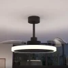 Ventilador retractil Zioneled Platón negro luz LED 55-107 cm
