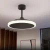 Ventilador retractil Zioneled Platón negro luz LED 55-107 cm