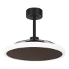 Ventilador retractil Zioneled Platón negro madera luz LED 55-107 cm
