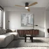 Ventilador de techo schuller Siroco negro nogal LED 132 cm