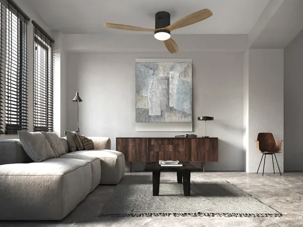 Ventilador de techo schuller Siroco negro nogal LED 132 cm