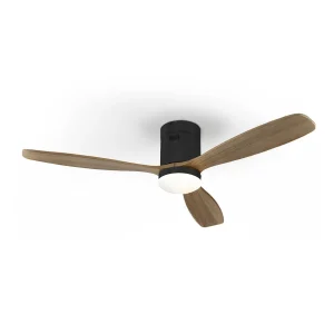 Ventilador de techo schuller Siroco negro nogal LED 132 cm