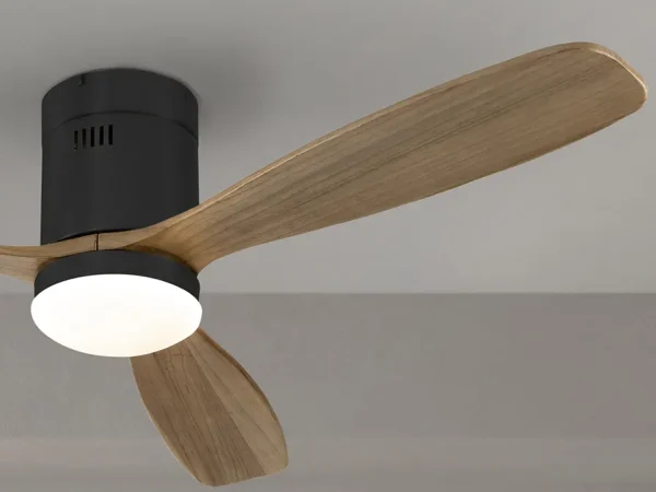 Ventilador de techo schuller Siroco negro nogal LED 132 cm