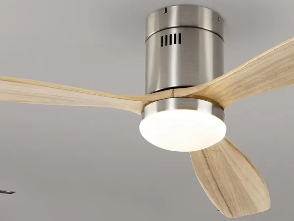 Ventilador schuller Siroco níquel madera LED 132 cm