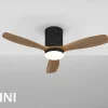 Ventilador schuller Siroco Mini negro nogal LED 107 cm