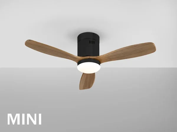 Ventilador schuller Siroco Mini negro nogal LED 107 cm
