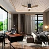 Ventilador schuller Siroco Mini negro nogal LED 107 cm